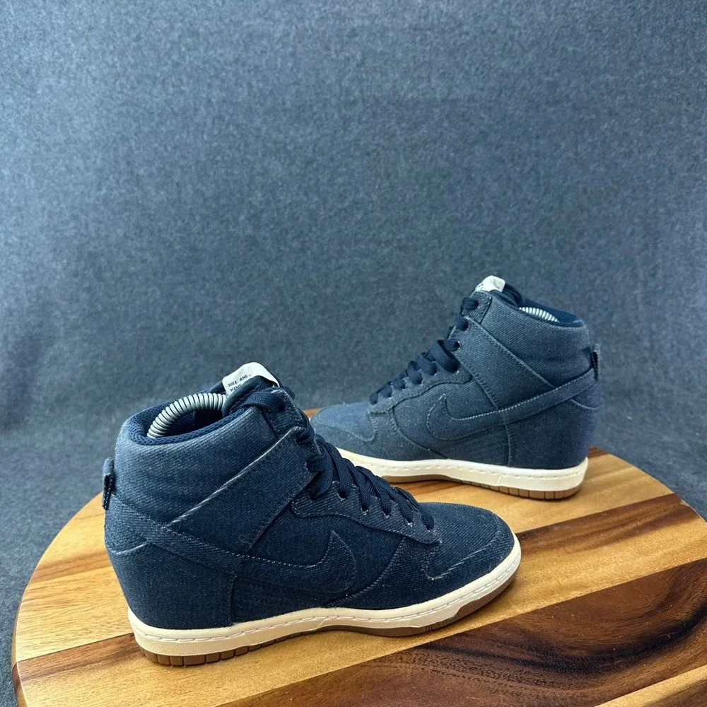 Nike Dunk Sky Hi Essential Hidden Wedge Navy Gum Women's Size 5.5 644877-400 - Picture 8 of 11